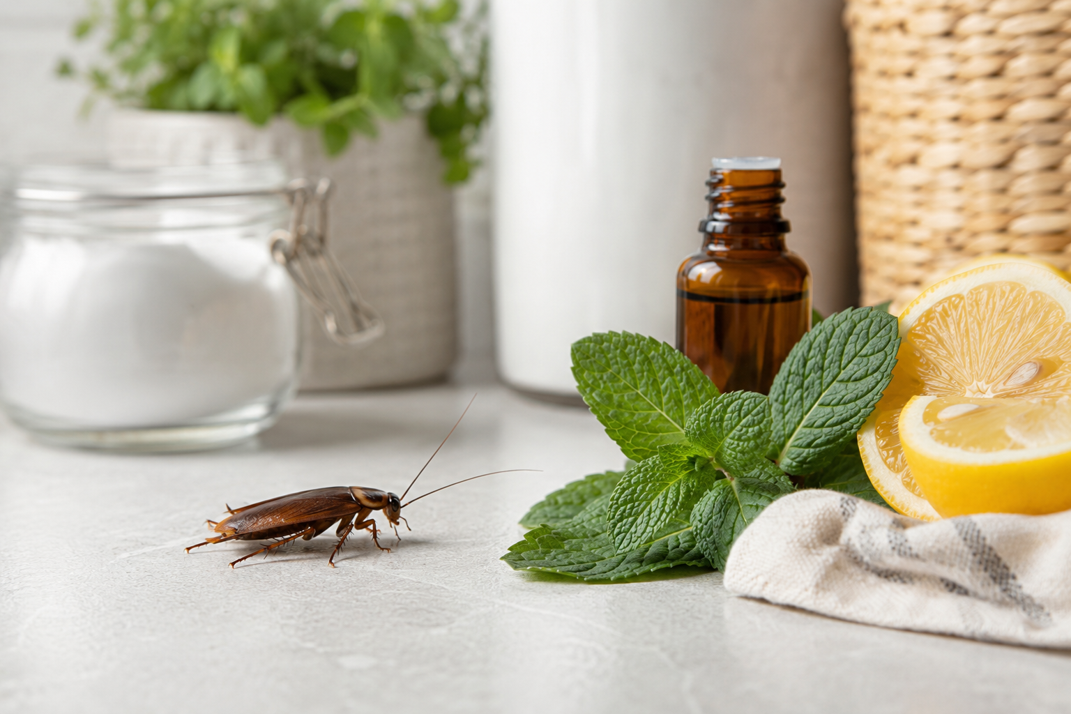 Karaluch obok mięty, cytryny i olejku eterycznego – naturalne sposoby odstraszania